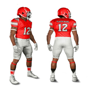 Nuevo Diseño Uniforme de Fútbol Americano 100% Poliéster Personalizado con Impresión Transpirable, Absorbente de Humedad y Secado Rápido con Bordado - Product Image 4