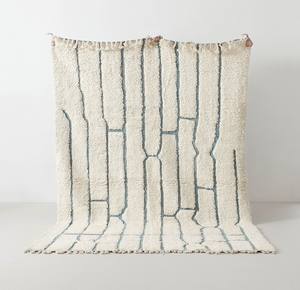 Alfombra de seda marroquí, alfombras de área de lana anudada a mano, alfombras de lana marroquí - Product Image 4