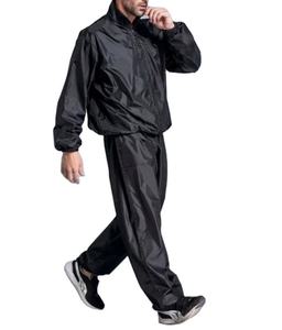 Chándal Deportivo para Hombre, Negro, Cortavientos, Manga Larga, Cuello Alto con Cremallera, Informal, Ligero, de Poliéster, para Otoño, Color Sólido - Product Image 1