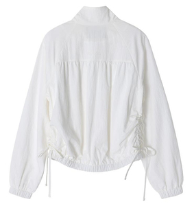 Chaqueta cortavientos de Color sólido para mujer, gabardina tejida transpirable de secado rápido con cremallera 2025 - Product Image 6