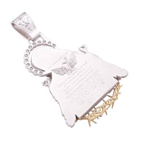 จี้พระแม่มารีทองคำ 14K แบบสั่งทำพิเศษ ประดับด้วยโมอิสซาไนต์สองสี - Product Image 5