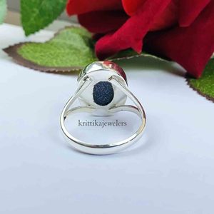 Anillo de piedras preciosas de piedra solar azul Natural de Plata de Ley 925 Anillo de boda de forma ovalada más vendido Perla de diamante fabricada - Product Image 5