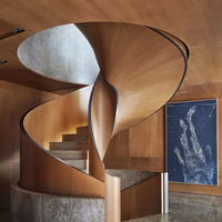 CBMMart Villa facile à installer Escalier en colimaçon commercial en métal Escalier hélicoïdal pour résident intérieur en bois