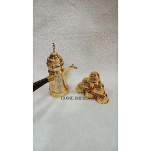 Cafetera Árabe Dallah de Acero Inoxidable de Calidad, Diseño Repujado Hecho a Mano con Artesanía India, Moderna y Ecológica para el Hogar - Product Image 2