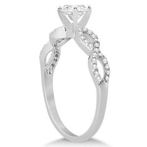Ensemble de mariage en argent 925 avec cœur infini torsadé et diamant moissanite 0,88 ct, motif clé tendance, or rose pour cadeau de fiançailles - Product Image 4