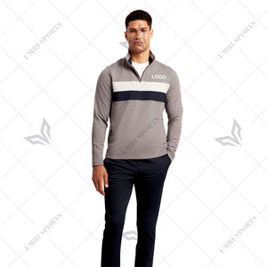 เสื้อพูลโอเวอร์ผู้ชายแบบซิปครึ่งตัว แฟชั่นฤดูหนาว พิมพ์โลโก้ ระบายอากาศ แขนยาว - Product Image 1