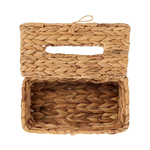 Boîte à mouchoirs en jacinthe d'eau rectangulaire écologique rustique couverture de boîte à mouchoirs décorative pour salle de bain salon chambre - Product Image 3