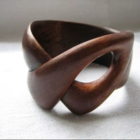 Ensemble de bracelets ronds en bois tendance, faits à la main, élégants, bijoux pour femmes, accessoire cadeau de mode en forme de cœur, INDIA ART PLACE Uttar Pradesh