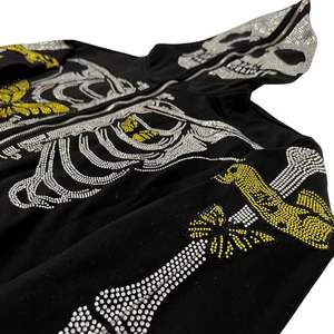 Sudadera con capucha y diamantes de imitación para hombre y mujer, ropa deportiva Unisex de gran tamaño con logotipo personalizado - Product Image 2