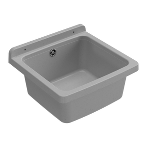 Lavabo in Resina Mongardi Moderno 39L X 39P X 24H cm Grigio, da Parete, Resistente agli Acidi, Multiuso per Interni ed Esterni - Product Image 1