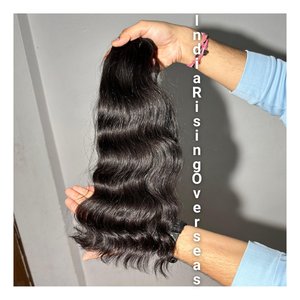 Paquetes de cabello indio de onda Natural virgen Cabello de templo crudo Textura ondulada suave Extremos completos Extensiones de cabello humano sin enredos - Product Image 2