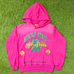 เสื้อกันหนาวมีฮู้ดของผู้ชายแบบวินเทจฟอกสีกรดจีเอสเอ็มเสื้อสเวตเตอร์พิมพ์โลโก้ตามสั่ง - Product Image 1