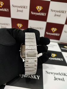 High Quality 40 mm Diamond Wrist Watch Luxury Famous Brand Hiphop Style Stainless Steel <b>Square</b> Glass Wholesaler Exporter India - Product Image 5