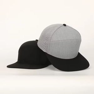 6 Panel Unisex Baseball Hat <b>Black</b> Waterproof Snapback Custom Logo Common 100% Cotton Four Seasons for Sports Outdoor Perforated - Product Image 2