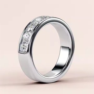 Customizable 14K Gold Plated 3mm 2 Carat Original Moissanite Ring Yellow and White for Wedding Anniversary or Parties - Product Image 2