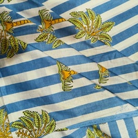 Tissu en coton lavé biologique de haute qualité, écologique, 60x60, en sergé, motif palmier, imprimé facilement, léger, pour la décoration intérieure et les sacs