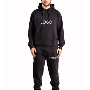 ชุดเสื้อฮู้ดดี้และกางเกงวอร์มผ้าฝ้าย 100% แบบซิป ดีไซน์ลายปักสำหรับฤดูหนาว ชุดออกกำลังกายสำหรับผู้ชาย สามารถสั่งทำโลโก้ได้ - Product Image 4