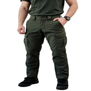 Pantalones Cargo para Hombre, Corte Recto, Cintura Media, Estilo Urbano, Ripstop, Lona Transpirable, Múltiples Bolsillos, Decoración Vintage, Ropa de Trabajo OEM - Product Image 2