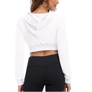 Sudadera con Capucha Corta y Holgada para Mujer, Personalizada con Bordado Frontal, Tejido de Felpa Francesa, Algodón de Alta Calidad, Transpirable - Product Image 5