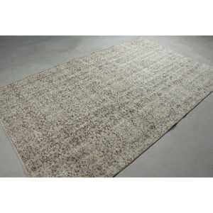 5,9x9,2 ft Turkish Large Rug, <b>Brown</b> White Vintage Bordered <b>Wool</b> Rug - Product Image 4