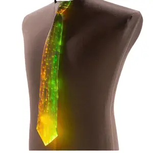 USB Wiederauf ladbare Glow LED Light Up Neck Tie Kostüm Zubehör Glasfaser Leuchtende Krawatte mit verstellbarem Gurt