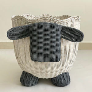 Cestas de mimbre al por mayor, cestas de almacenamiento de fibra tejidas a mano, accesorios para la habitación del bebé - Product Image 4