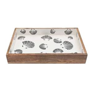 Bandeja para servir té de madera de alta calidad con diseño impreso esmaltado té café desayuno utensilios de cocina vajilla bandeja decorativa para el hogar - Product Image 2