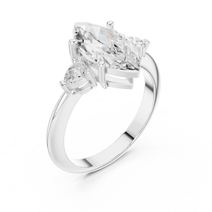 Bague de mariage Moissanite ovale 14K pour elle - Product Image 5