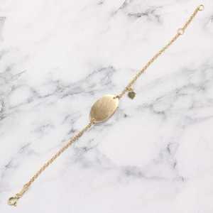 925 Sterling <b>Silver</b> Fine <b>Charm</b> Heart <b>Bracelet</b> with Plate Elegant & Delicate Plate & Heart Design - Product Image 3