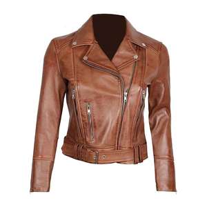 Chaqueta de moto Vintage para mujer de último diseño, cortavientos de trabajo resistente en cuero PU de talla grande, impermeable para mujer - Product Image 4