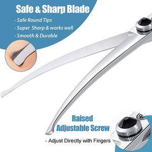 Ciseaux de coupe de poils d'animaux à double crochet Ciseaux de coupe de poils d'animaux Ciseaux de toilettage incurvés à bord émoussé - Product Image 3