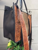 Nouveau design – Sac fourre-tout élégant en cuir de vachette véritable avec franges, sac à main en cuir sculpté à la main avec poils, pour femme, multi-usages