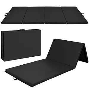 Exercise Gym Mats made of PVC Coated Fabric with 4 Folding Panels and Handle available in Single Color and Different Size