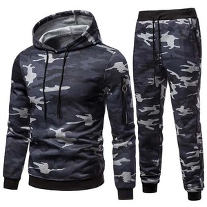 Couleur personnalisée hommes survêtements manches longues pas cher prix coton polaire décontracté vierge vêtements d'hiver 2 pièces nouveau style hommes survêtements - Product Image 3
