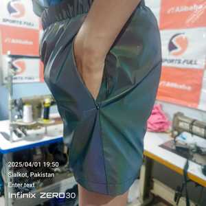 Pantalones Cortos Deportivos de Alta Visibilidad para Hombre, Transpirables, de Secado Rápido, Holgados, Casuales, con Cintura Reflectante de Arcoíris y Cremallera - Product Image 5