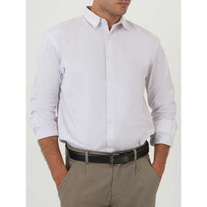 Chemise décontractée pour homme OLESIA, logo personnalisé, coupe ajustée élégante avec col mandarin, 100% coton popeline, anti-plis - Product Image 4