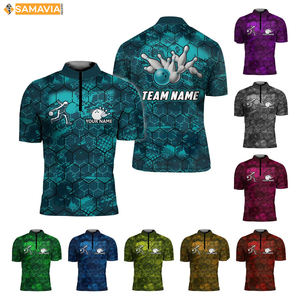 Chemises de bowling SAMAVIA Club Uniformes légers en polyester sublimé pour les événements de la ligue et de l'équipe USA - Product Image 5
