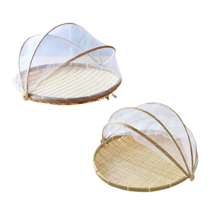Vietnam Artisan BAMBOO TRAY with <b>Mesh</b> <b>Cover</b> Natural Handcrafted Homeware Perfect for Drying, Serving & Storing <b>Food</b> - Product Image 1
