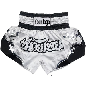Short de boxe de haute qualité taille élastique taille moyenne Muay Thai Fight Shorts dernière conception courte - Product Image 6