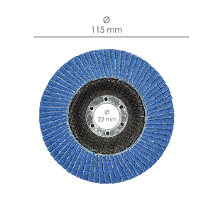 Disco Abrasivo a Lamelle in Acciaio Inox al Zirconio - Plus 115x22 mm. Grana 60 - Product Image 2