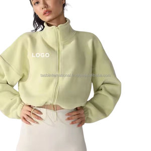 Sweat à capuche à col roulé court pour femmes, sweat-shirt zippé élégant, streetwear d'hiver pour femmes - Product Image 4