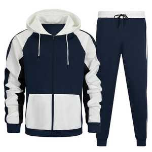 Conjunto Deportivo Premium Estampado para Hombre, 2 Piezas, Sudadera con Capucha y Pantalones Deportivos, Bloques de Color, 100% Algodón - Product Image 1