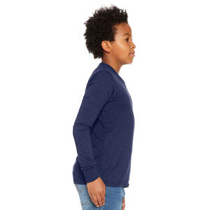 Bella+<b>Canvas</b> 3501 Unisex Casual Jersey <b>Long</b>-Sleeve T-Shirt Navy Basic round Neck with <b>Long</b> Sleeves - Product Image 3