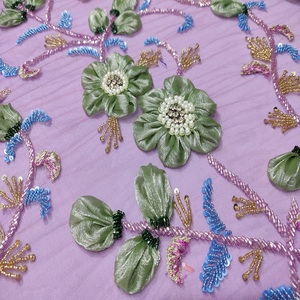 High Quality Hand Beaded <b>Lace</b> Fabric for Women's Fashion Designed by High Quality Beads for Garments Making - Product Image 4