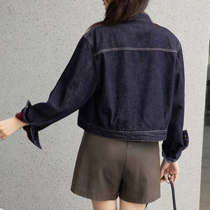 STITCHMODE Fabricación Chaqueta de cuello redondo para mujer Prendas de abrigo Chaqueta de mezclilla para mujer con logotipo personalizado de alta calidad - Product Image 4