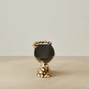 Plateau décoratif de Noël rectangulaire en aluminium gravé à la main, design zen asiatique, pour cadeaux haut de gamme - Product Image 4