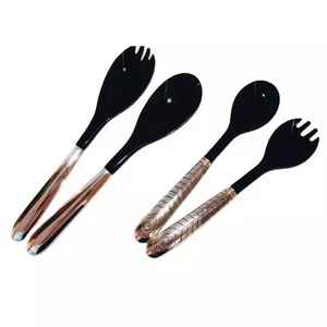 Ensemble complet de couverts avec cuillère en corne de buffle, corne métallique pour les dîners élégants, utilisation en fête, cuillère en corne pour la maison, cuillère à salade - Product Image 3