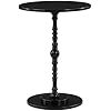Mesa Auxiliar Redonda de Diseño, Tapa de Metal en Tono Latón, Pedestal de Madera Escultural, Mueble de Acento Moderno de Lujo - Product Image 5
