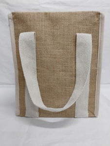 Sac à déjeuner décontracté en jute naturel avec fermeture à glissière |   Sac de transport réutilisable et écologique pour tiffin |   Sac fourre-tout urbain d'origine indienne - Product Image 3