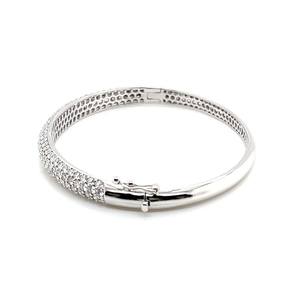 Bracelet rond scintillant Moissanite diamant demi-éternité Bracelet en argent 925 bijoux fins pour fiançailles cadeau de mariage pour partenaire - Product Image 5